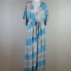 Lulus Blue Tie Dye Maxi Dress